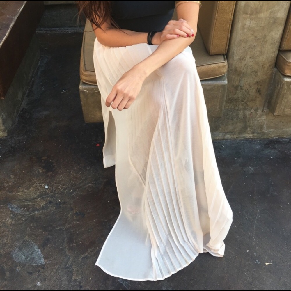 Zara Pleated Blush Maxi